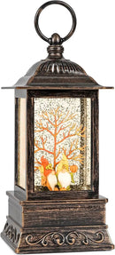 Fall Snow Globe Gnome Lantern, Glitter Lighted Snow Globes Fall Decorations for Home, Light Up Snowglobe Fall Décor by CozyNest Decor