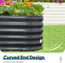 Quictent Galvanized Raised Garden Bed Kit, 6x3x1.5 ft Oval Metal Planter Box Tall for Vegetables Outdoor Backyard, Rubber Strip Edging Included, Dark Gray by GreenHaven Gardens