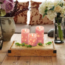 Homemory Flameless Candles with String Lights, 3 Pack Embedded Fairy String Lights LED Candles, Electric Flickering Candles with Remote Control and Timer, Real Wax, Pink by CozyNest Decor