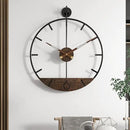 Modern Wood Walnut Dial Wall Clock, Large Simple Wall Decor Metal Frame Silent Non Ticking Clock for Living Room, Kitchen, Bedroom, Study Decoration, Handmade Home Present Idea, 29.5 in by CozyNest Decor