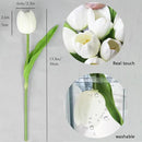 Buart White&Green Tulip Flowers Artificial Luxury Big Tulip Valentine's Day Mother's Day Easter Home Kitchen Wedding Decorations(11pcs) by CozyNest Decor