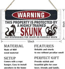 Warning Sign, Skunk Warning Wood Plaque Sign, Funny Door Signs, Decorative Wood Hanging Suspension Plaque, Farmhouse Wooden Wall Decor, Outdoor Hanging Wooden Signs by CozyNest Decor