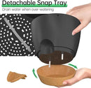 ZMTECH 10 Inch Hanging Planters for Indoor Outdoor Plants, 2 Pack Self Watering Hanging Plant Pots with Drainage Holes and Removable Saucer, Plastic Flower Hanging Pots with Watering Lip (Black) by CozyNest Decor