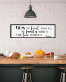 Bless the Food Before Us Wall Decor: Farmhouse Rustic Kitchen Signs Wall Decor Framed Hanging Wall Plaques 12" x 40",Inspirational Quotes The Family Beside Us Signs by CozyNest Decor