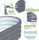 SnugNiture Galvanized Raised Garden Bed, 4x2x1ft Oval Metal Planter Box for Planting Outdoor Plants Vegetables by GreenHaven Gardens