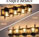Bathroom Vanity Light Fixtures,4 Lights Matte Black Vanity Lights, Industrial Black Wall Sconces 4 Lights,Farmhouse Bathroom Lights(Bulbs not Included) by CozyNest Decor