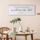 As for Me and My House We Will Serve the Lord Wall Decor - 32" x 12" Large Rustic Family Living Room Wood Framed Home Sign Joshua 24 15 Christian Bible Verse Plaque Hanging Wall Art(White) by CozyNest Decor