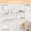 Fun Memories Picture Ledge Shelf for Wall, 48 inch Pine Wood Nursery Book Shelves Set of 2- Wall Book Shelves for Kids Room, Home Decor - Kitchen Spice-White by TinyTreasures Baby Boutique