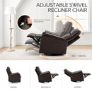 COLAMY Leather Swivel Recliner Chair with Footrest, Rocker Recliner Chair High Back with Double-Layer Cushion, Glider Recliner for Nursery & Living Room, Bedroom, Chocolate by TinyTreasures Baby Boutique