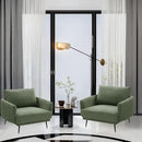Oversized Accent Chair Set of 2 for Living Room Chairs Reading Arm Chair Comfy Modern Single Sofa Side Chairs with Metal Legs & Soft Cushion for Bedroom, Balcony,Waiting Room (Polyester, Moss Green) by CozyNest Decor