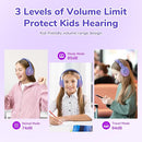 EarFun K4 Kids Bluetooth Headphones, Wireless Headphones with LED Lights, 74/85/94dBA Volume Limited, Built-in Mic, 90H Playtime, Bluetooth 5.4 Over Ear Headphone for iPad/Tablet/School, Violet by TinyTreasures Baby Boutique