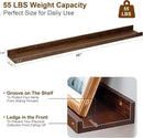 Floating Picture Ledge Shelves 48 Inch Solid Oak Wood Set of 2, Rustic Wall Storage Shelves with Lip, Kids Bookshelf, Photo & Picture Ledge Shelves for Bedroom, Living Room, Kitchen by CozyNest Decor