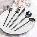 Black Silverware Set, KassKa 20 Pieces Flatware Cutlery Set, Stainless Steel Utensils Set Spoon Fork Knives Set for Home Restaurant and Kitchen, Mirror Polished Finished, Service for 4 by CozyNest Decor