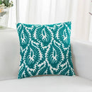 HWY 50 Teal Decorative Throw Pillow Covers 18x18 Inch (1 Piece), Embroidered Cotton Farmhouse Cushion Cover Pillow Case for Sofa Couch Living Room Bed Bedroon, Floral Branches by CozyNest Decor