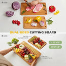 Butcher Block 2-Pcs Carbonized Bamboo Cutting Board Set With Juice Groove For Meal Prep & Cheese Serving - Ideal Kitchen Gift Set of 2 (M+L) by GreenHaven Gardens