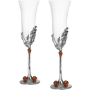 Stemmed Skeleton Champagne Glasses Set of 2