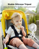 Stroller Fan Clip on for Baby, 4000mAh Rechargeable Battery Operated, Flexible Tripod, 3 Wind Speed, 360° Rotatable, Small Portable Fan for Car Seat Crib Golf Cart Bike Beach Travel, White by TinyTreasures Baby Boutique