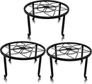 yosager 3 Pack Metal Plant Stands for Flower Pot, Heavy Duty Black Iron Potted Stand Holder, Indoor Outdoor Rustproof Metal Planter Container Round Supports Display Rack for Home & Garden Decor by GreenHaven Gardens
