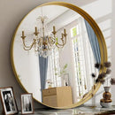 24 Inch Round Bathroom Mirror - Wall Mounted Circle Mirror with Metal Frame, Modern Mirror Suitable for Bathroom, Vanity, Entryway, Living Room, Wall Decor,Gold by CozyNest Decor