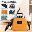 2.4 Gallon Battery Powered Sprayer, Electric Battery Operated Sprayer, Weed Power Sprayers in Lawn and Garden with Adjustable Shoulder Strap and Rechargeable Handle, 3 Mist Nozzles (Orange) by GreenHaven Gardens