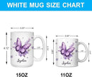 Hyturtle Personalized Purple Inspirational Butterfly Mug - Butterfly Gifts For Women - Animal Gift For Bird Lover Her - Bird Gifts For Mom on Mother Day - Custom Coffee Cup Ceramic Mug 11 Oz 15 Oz by CozyNest Decor