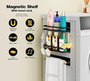 Magnetic Spice Rack for Refrigerator,Magnetic Shelf Fridge Organizer for Kitchen, Space Saver Container for Kitchen/Apartment, Drill Free, Black 2 Pack by CozyNest Decor