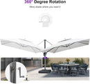 PURPLE LEAF Cantilever Umbrella 12 Feet Outdoor Square Double Top Large Offset Hanging 360° Rotation Heavy Duty Umbrella for Garden Patio Deck Pool Backyard Canvas Natural by GreenHaven Gardens