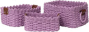 Small baskets for Organizing,Cute woven Storage basket with recycled paper rope for Shelves Bathroom,Little decorative basket,Set of 3 (Purple) by GreenHaven Gardens