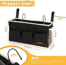 Bedside Caddy Bedside Organizer Bedside Storage Caddy with Fixed Straps and Water Bottle Holder for Home College Dorm Bunk Bed Hospital Bed Crib Bed Rails (Black) by CozyNest Decor