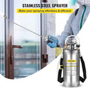 Happybuy 2 Gallon Stainless Steel Sprayer, 20" Wand & 3FT Reinforced Hose, Hand Pump Sprayer with Pressure Gauge, Safety Valve & Adjustable Nozzle, Weed Sprayers for Lawn, Gardening &Sanitizing1 by GreenHaven Gardens