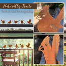 5PCS Rusty Birds Decoration, Fence Decorations Outdoor, Metal Birds Yard Decor Perfect Yard Art and Large Outdoor Ornaments, Cardinal Gifts by GreenHaven Gardens