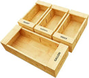 SpaceAid Bag Storage Organizer for Kitchen Drawer, Bamboo Organizer, Compatible with Gallon, Quart, Sandwich and Snack Variety Size Bag (4 Pack), 2.5" High by CozyNest Decor