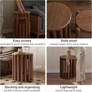 Stackable Stools Set of 4, Wooden Stools 18 Inch Stool Nesting Side Tables Nesting Coffee Table Sturdy and Durable, No Installation Required,Top Stackable Round Stool for Saving space(Walnut Barstool) by CozyNest Decor