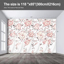 Pink Floral Wall murals Peel and Stick Flowers Wallpaper for Bedroom Living Room - 85"x118" by CozyNest Decor