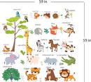 Large Animals Learning Educational Wall Stickers Kids,Nursery Playroom Wall Decals,Daycare Preschool Classroom Wall Stickers Peel and Stick Removable,Cute Wall Decor for Boy,Girl,Toddler,Baby. by TinyTreasures Baby Boutique