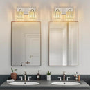 Modern Vanity Light 2-Lights Brushed Nickel Vanity Light Crystal Bathroom Wall Light Bathroom Light Fixtures by CozyNest Decor
