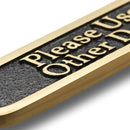 Please Use Other Door Brass Door Sign. Traditional Style Home Décor Wall Plaque Handmade By The Metal Foundry UK. by CozyNest Decor