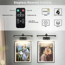 Picture Lights Battery Operated with Remote and Dimmable Function, Rechargeable Gallery Light Black Art Light Wireless Painting Lights 16'' Inch for Display, Portrait, Artwork, Warm White by CozyNest Decor