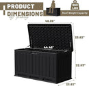 JUMMICO 90 Gallon Waterproof Resin Deck Box, Double Wall Outdoor Storage Box with Lockable Lid for Garden Tools, Patio Cushions, Pools (Black) by CozyNest Decor