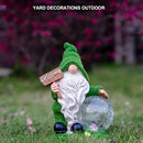 Gnome Garden Statue Figurine Decor with Solar Lights, Outdoor Garden Succulent Ornaments Waterproof Decoration for Outside Patio Yard Lawn Decor by GreenHaven Gardens