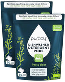 Puracy Dishwasher Pods, Natural Dishwasher Detergent, Free & Clear Dish tabs - Enzyme-Powered, Spot & Residue Free - TikTok Trend Items, Must Haves from TikTok Made Me Buy It (Free & Clear, 100 Count) by TinyTreasures Baby Boutique