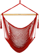 JoyView Hammock Chair with Spreader Bar Caribbean Hammock Swing Chair 300 LBS Weight Capacity XL Rope Hanging Chair for Outdoor Indoor Garden Yard - Red by GreenHaven Gardens