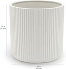 Amazon Basics Fluted Ceramic Round Planter, 10 in, White by CozyNest Decor