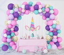 Amandir 134pcs Unicorn Balloons Arch Garland Kit, Unicorn Birthday Party Decorations for Girls Confetti Light Purple Aqua Blue Pink Balloons Set Wedding Baby Shower Party Supplies by CozyNest Decor