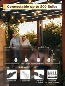 XMCOSY+ 120FT Outdoor String Lights Waterproof - LED Patio Hanging Lights for Outside Porch Backyard Gazebo Garden, Commercial Grade 42 Edison Bulbs by GreenHaven Gardens