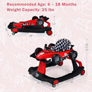BABY JOY 4-in-1 Baby Walker, Foldable Activity Walker with Adjustable Height & Speed, Music, Lights, Anti-Rollover, Toddler Push Walker, Baby Walker with Wheels for Boys Girls 6-18 Months (Red) by TinyTreasures Baby Boutique