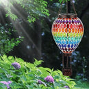 VOREEN Hot Air Balloon Solar Lantern, Mosaic Solar Outdoor Hanging Wind Light, Waterproof, Patio Festive Decor, Easter Gifts for Mom Father Grandma, Rainbow Pattern by GreenHaven Gardens