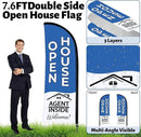 44 Pcs Open House Signs for Real Estate Agent Supplies, Double Sided Open House Flag Kit for Outside, 7.6 x 5.4 Ft Blue Banner Flag Poles Set with Directional Arrows Yard Sign Stakes Balloons by CozyNest Decor