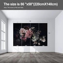 Black Floral Wall murals Peel and Stick Flowers Wallpaper for Bedroom Living Room - 58"x86" by CozyNest Decor