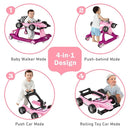 BABY JOY 4-in-1 Baby Walker, Foldable Activity Walker with Adjustable Height & Speed, Music, Lights, Steering Wheel, Comfy Seat Cushion, Activity Baby Push Walker for Boys Girls Aged 6 –18 (Purple) by TinyTreasures Baby Boutique